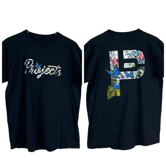 Brooklyn Projects Zumiez Men’s T-shirt Short Sleeve Black Butterfly Size Large - Picture 1 of 8